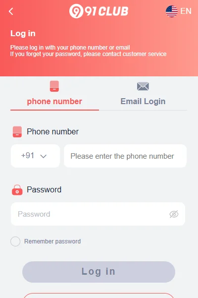 91 club login